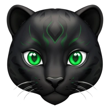 Black panther with green eyes and hearts sticker