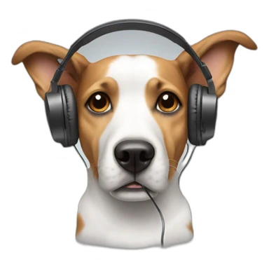 dog with headphones sticker