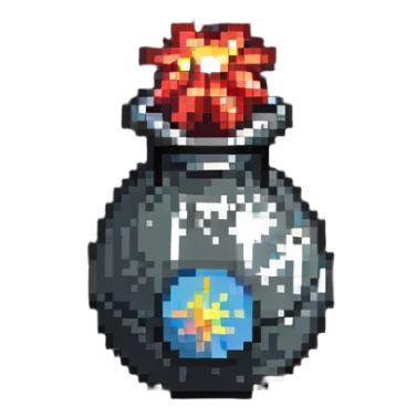 bomb power up item with unlit closed fuse sticker