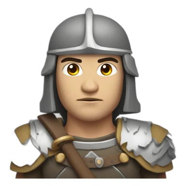 barbarian soldier with white skin facing forward sticker