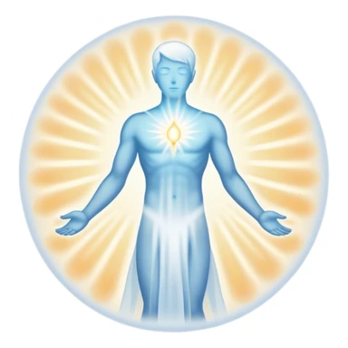 White strong spiritual aura emits from human silhouette  sticker