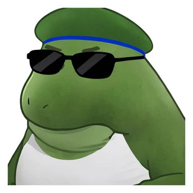 Fat man in white shirt on this shirt text Rostock sticker