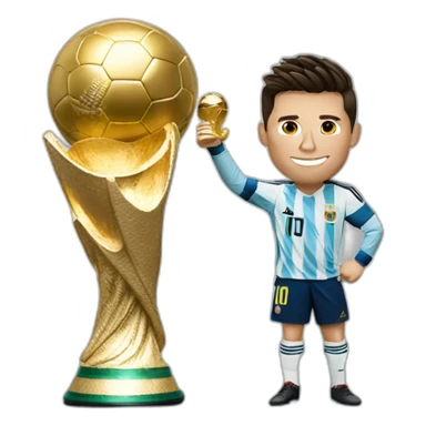Cristiano Ronaldo and Messi holding the world cup sticker