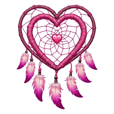 Pink ombre heart shaped dream catcher  sticker