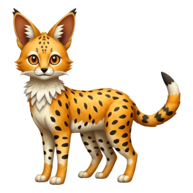 Trico-Serval-Fakémon-creature-fusion (full body) sticker