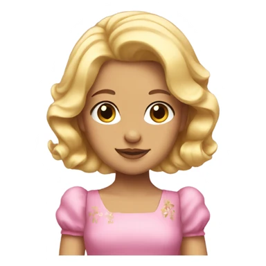 Blonde princess with pink hair bows sticker