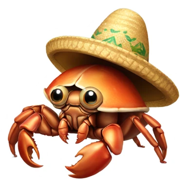 Hermit crab with a sombrero sticker