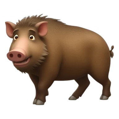 pixar brown boar with white tusks sticker
