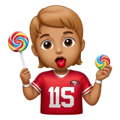 Gay pride 49ers fan licking rainbow lollipop sticker