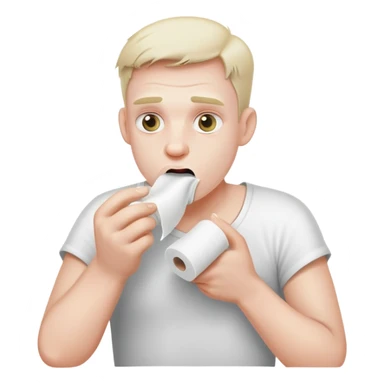 Guy eating toilet paper sticker