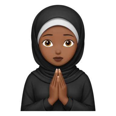 darkskin muslim black woman praying with dark hijab sticker