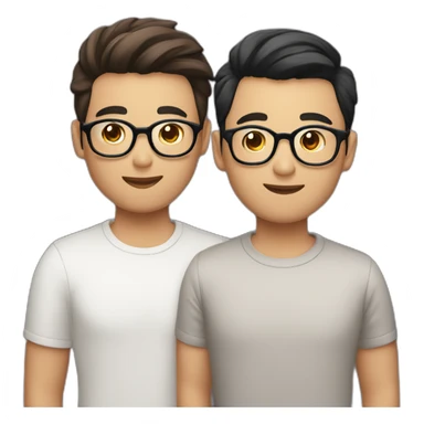 A Sichuanese gay couple with glasses and medium hair e boy sticker