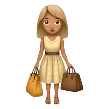 Me wearing a dress and a bag sticker