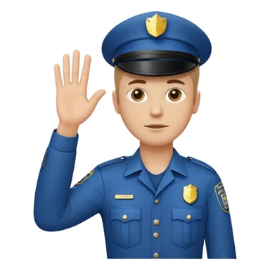 a white police man with one hand up telling the traffic to stop, hand a bit low sticker