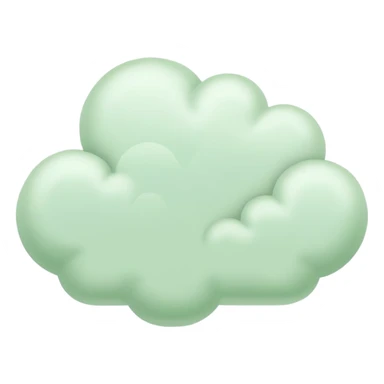 pastel green hearts on white thought cloud sticker