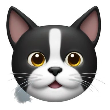 generate a black cat with a white mustache and extra thumbs sticker
