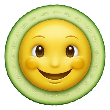 Smiley relaxing with cucumbers on eyes sticker