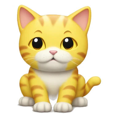 yellow bowing cat with a text thank you sticker