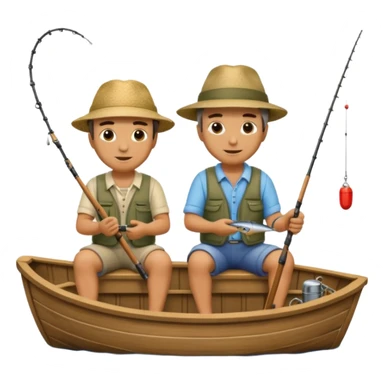 two mans fishing on a boat sticker