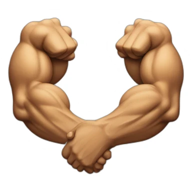 two arms with large biceps handshake sticker