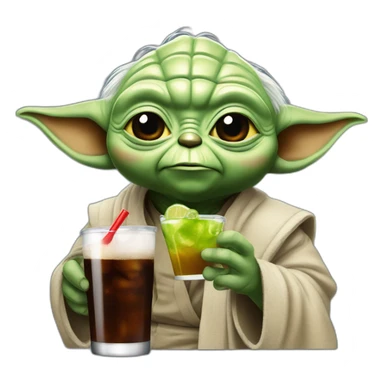 Yoda drink a cola sticker