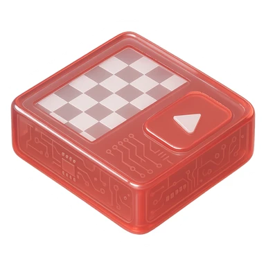chess board of youtube play button, red YouTube play button, glossy circuit style sticker