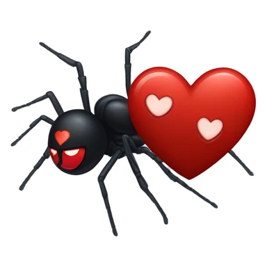 Black widow, red heart  sticker