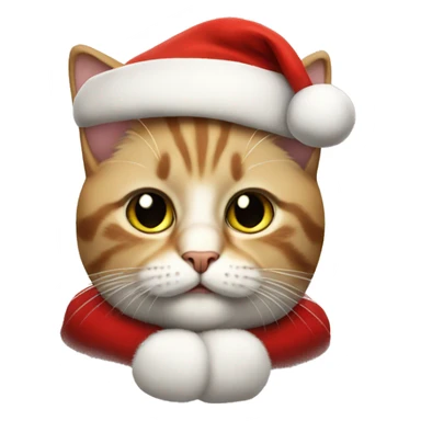 cat dressed as santa claus sticker