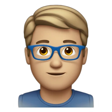 white men with blue glasses and short brown hair sticker