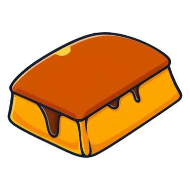 piece of caramel, cartoonish sticker style sticker