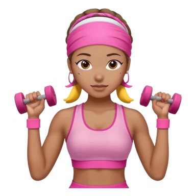 gym girl with pink headband sticker