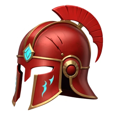 Ares legendary helmet object icon, ancient Greek helmet with glowing red runes, deep red energy glow, battle scars, epic fantasy style, 3D cartoon, mobile game icon style, centered, clean background, no text, no watermark

 sticker