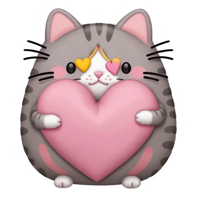 red heart pusheen sticker