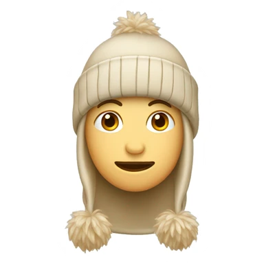 beige winter hat sticker