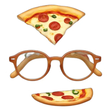 A pizza made with glasses sticker