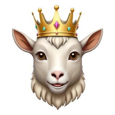 half Robotic Goat w/ a kings crown on sticker