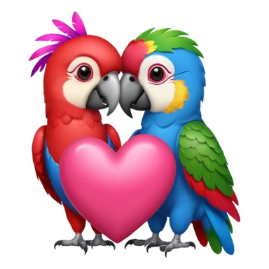 shiny heart kiss parrot sticker