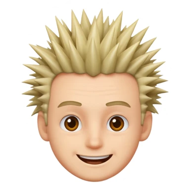 fat spiky haired happy man sticker