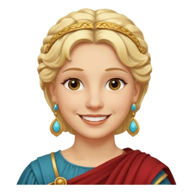 Ancient Roman woman with earrings and blonde hair sticker