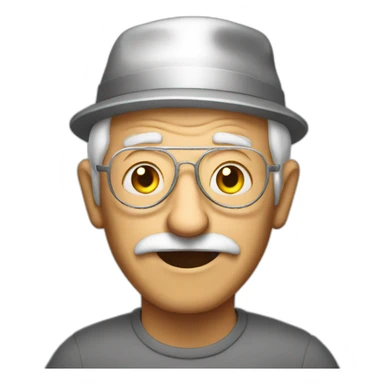 Crazy grandpa in a foil hat sticker