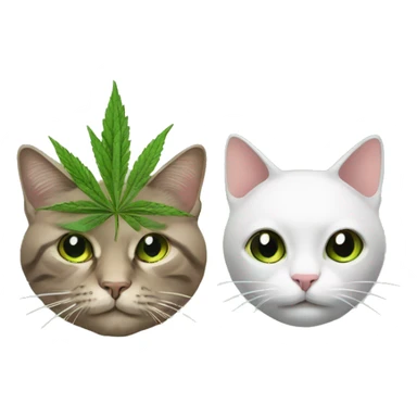 Cat and weed sticker