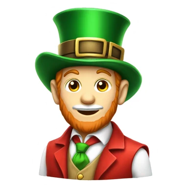 leprechaun with red clothes red leprechaun hat and white collar sticker