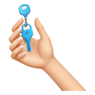 emoji de mano de mujer sujetando unas llaves con el fondo de un departamento sticker