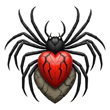realistic gothic heart with a black spider sticker