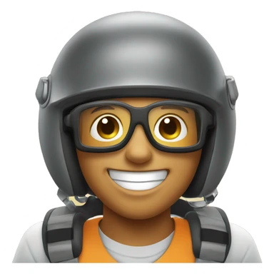 happy boy in helmet, with safet glases and earplugs sticker