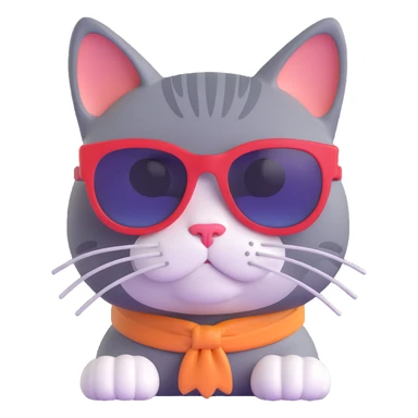 A cat wearing sunglasses sticker