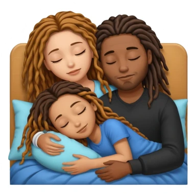 sleeping biracial couple (black male with caramel skin and dreads and hispanic female with fair skin and long brunette hair) sticker