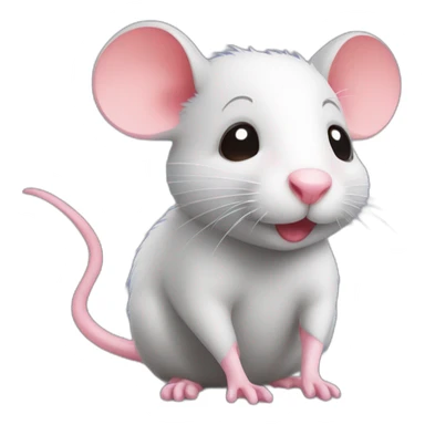 Cute rat with hearts sticker