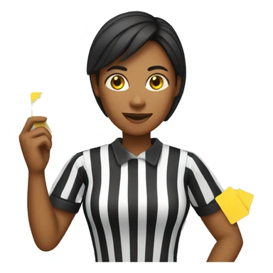 female referee holding yellow card sticker