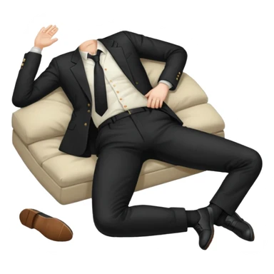 dead man full body with blazzer on floor with closed eyes sticker